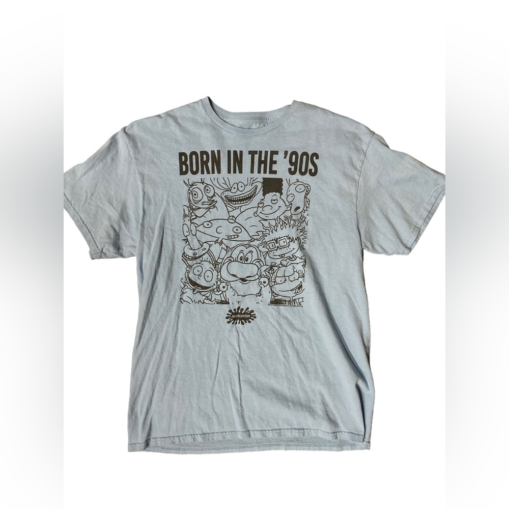 Nickelodeon Born In The 90s Blue Shirt Adult Medium Rugrats Hey Arnold